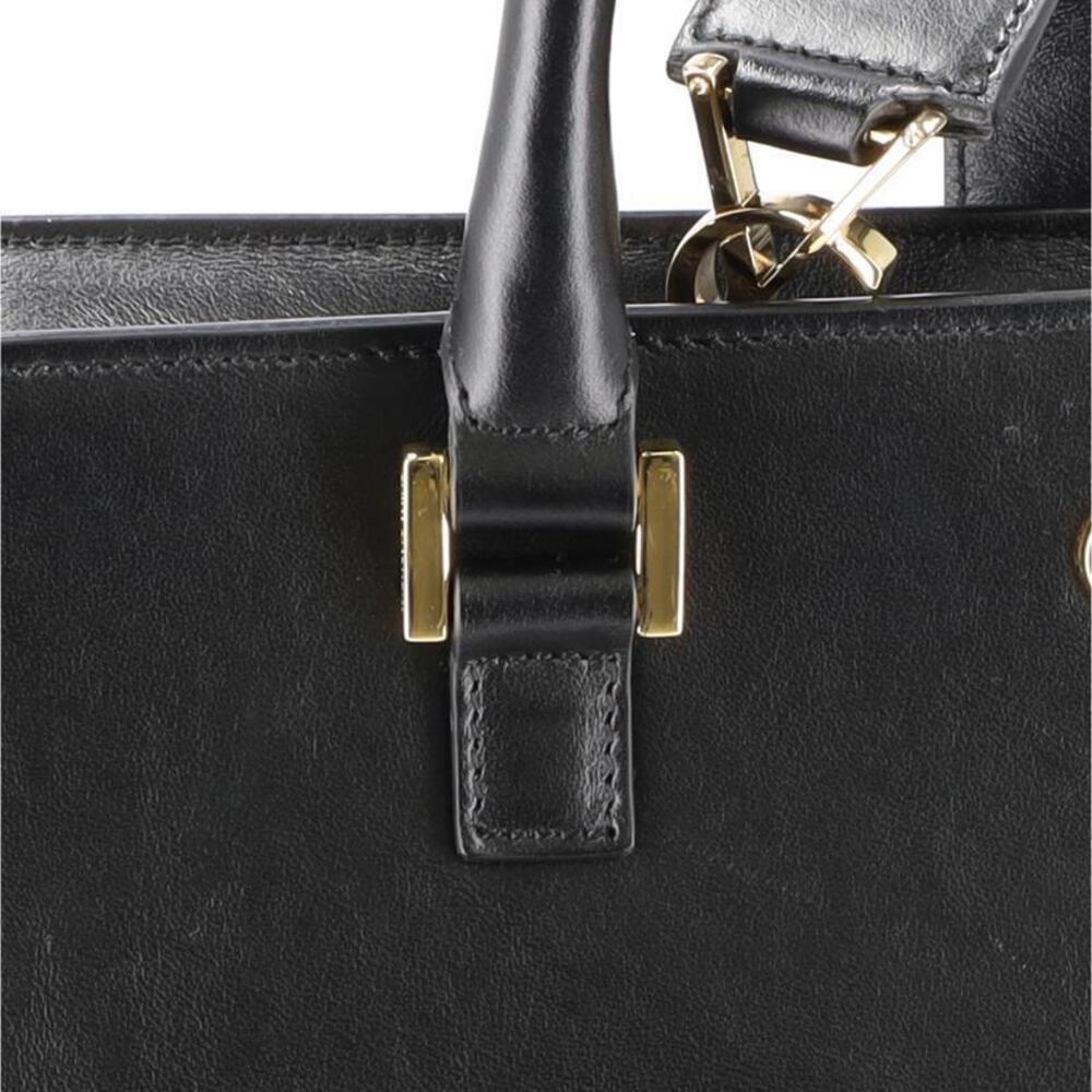 Saint Laurent Monogram Cabas Leather Shoulder Bag Black - Picture 10 of 10